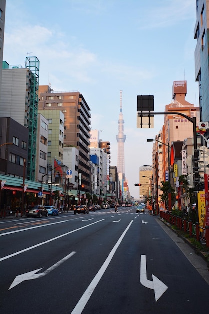 Photo road passing through city