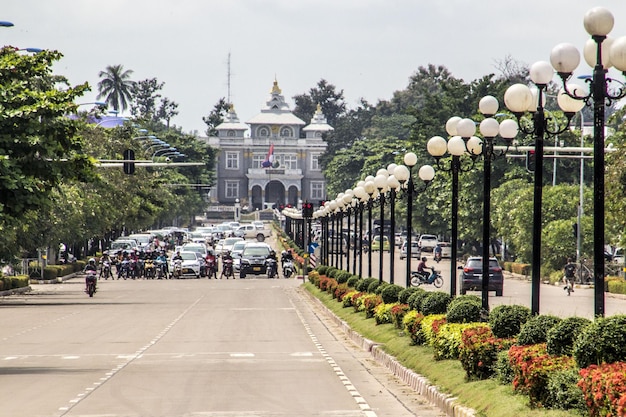 Photo road passing through city