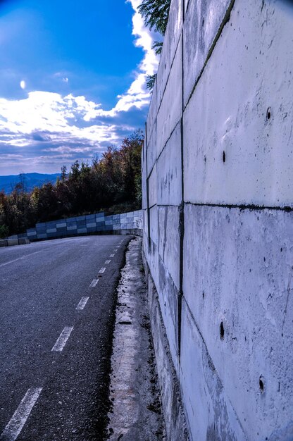 Road passing through clouds