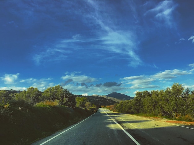 Road passing through country road