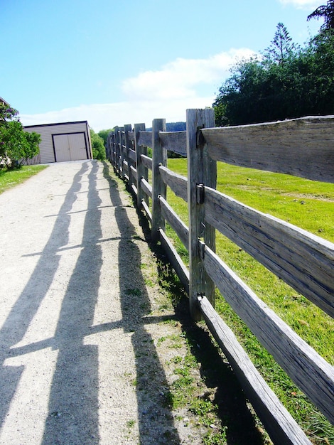 Photo road passing through field