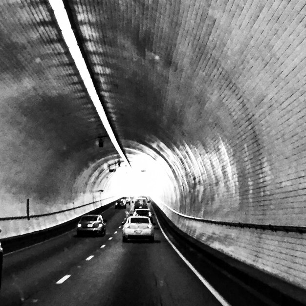 Road passing through tunnel