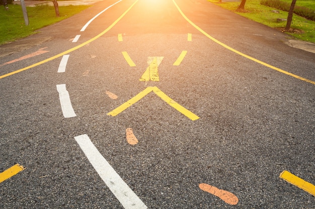 Road pathway Jogging track in the park for relaxing walking jogging or ride bicycle