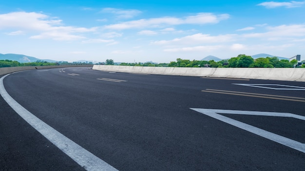 Road Pavement and Natural Landscape of Landscape

