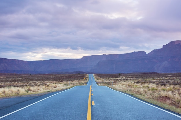 Road in the prairie country.