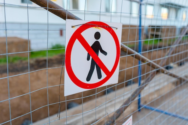 Road repairs, Road sign No pedestrian access.