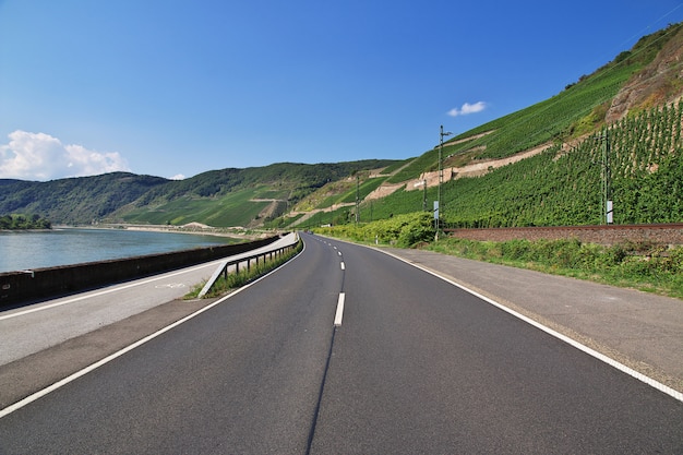 The road in Rhine Valley in west Germany