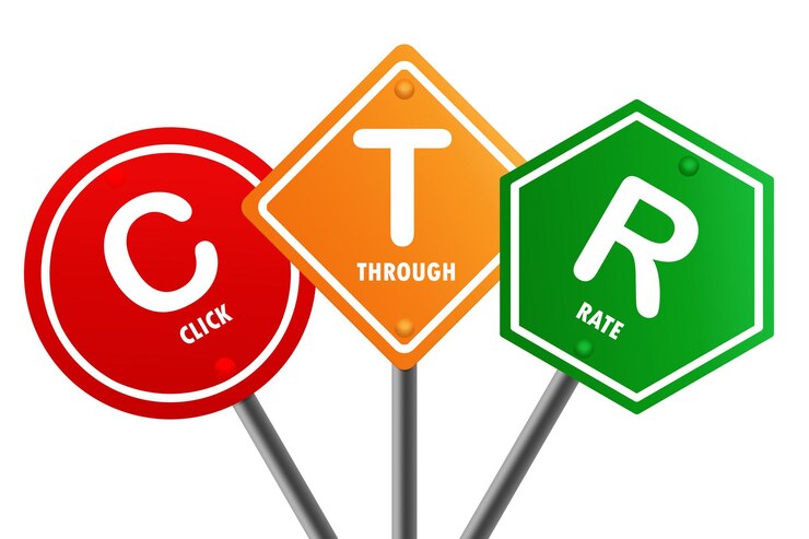 फोटो road sign with ctr clickthrough rate word