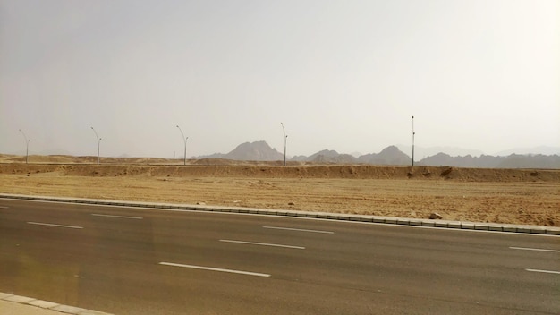 Road in the Sinai desert Sharm el Sheikh in Egypt