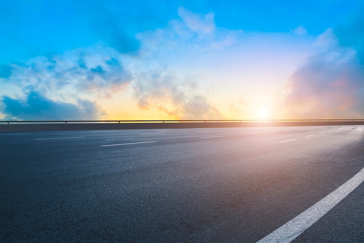 Photo road and sky landscape