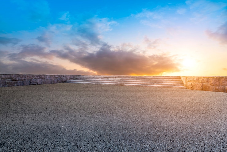 Photo road and sky landscape