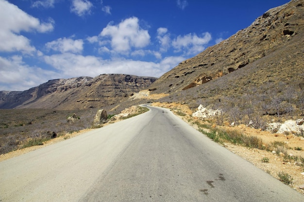 The road on Socotra island Indian ocean Yemen