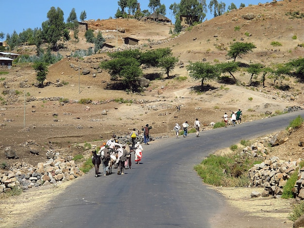 Road in the suburbs of Lalibela, Ethiopia