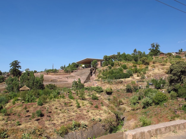 エチオピア、ラリベラ郊外の道路