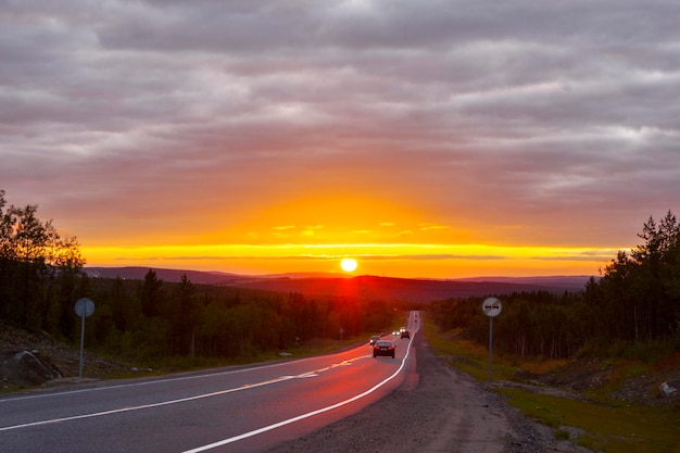 road to sunset highway to murmansk High quality photo