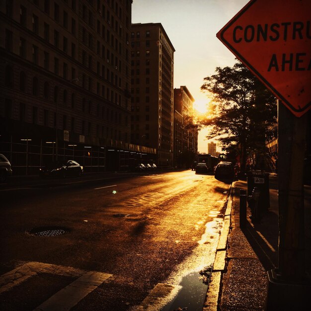 Photo road at sunset