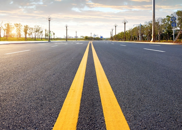 Road at sunset.