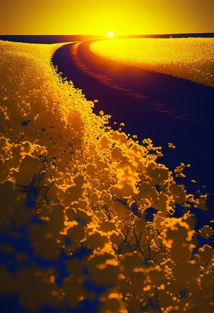 A road in the sunset