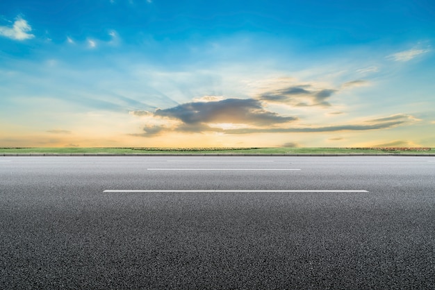 Road Surface And Sky Natural Landscape