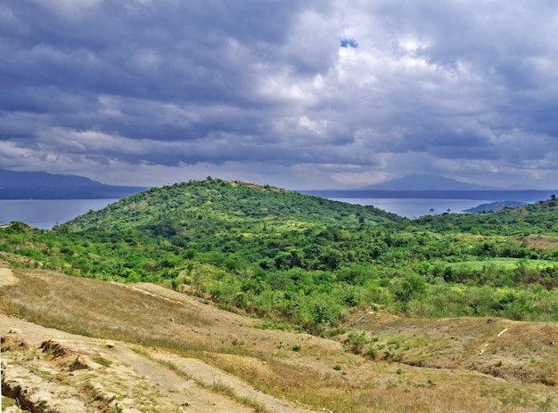 The road to Taal volcano in Philippines