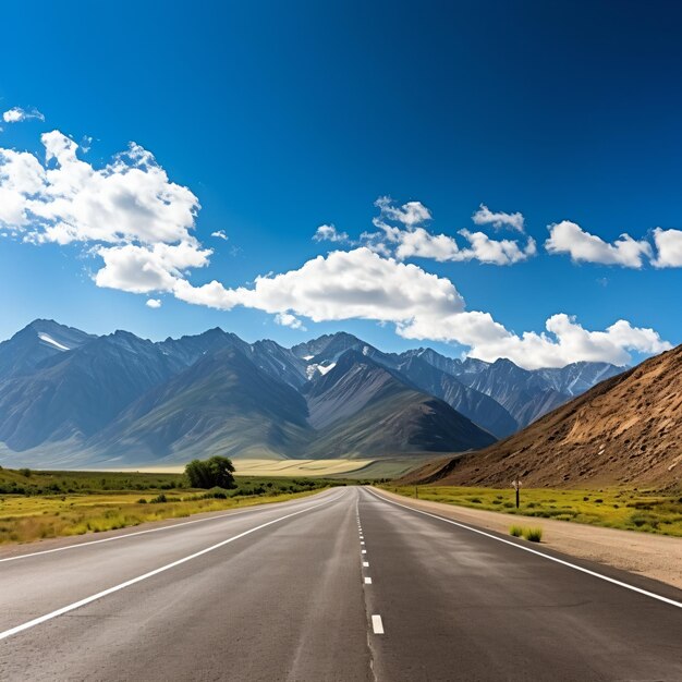 Road through the mountain pass