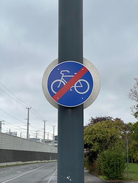 Road traffic sign prohibiting bicycles