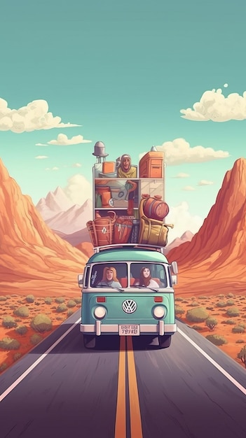 Road Trip Activityvectorillustration