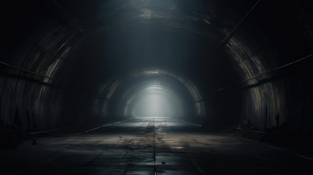 Road tunnel AI generated Image