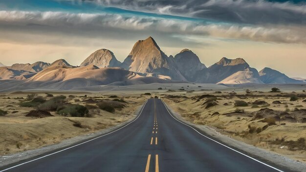 Photo road way to spitzkoppe mountains