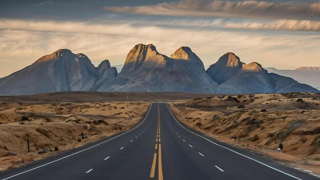 Photo road way to spitzkoppe mountains