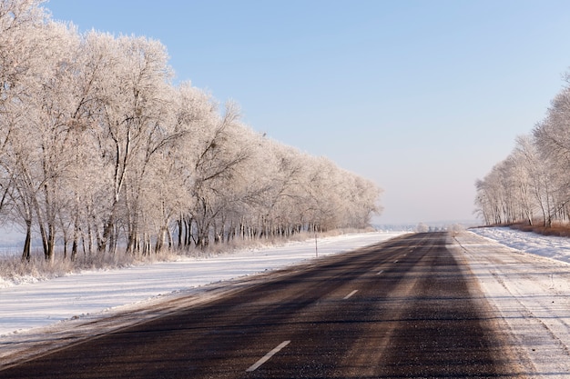 Photo road in winter