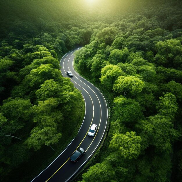 Photo a road with a car that has the word  on it