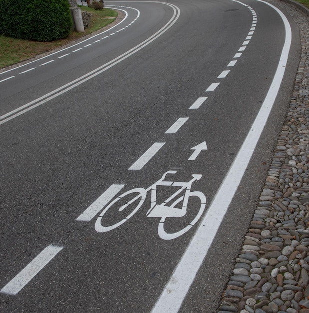 Photo road with cycle path