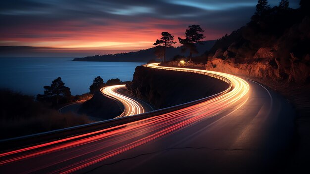 A road with lights on it