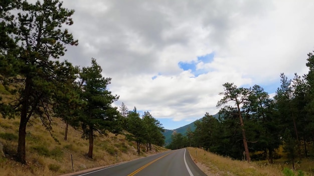 A road with a mountain in the background