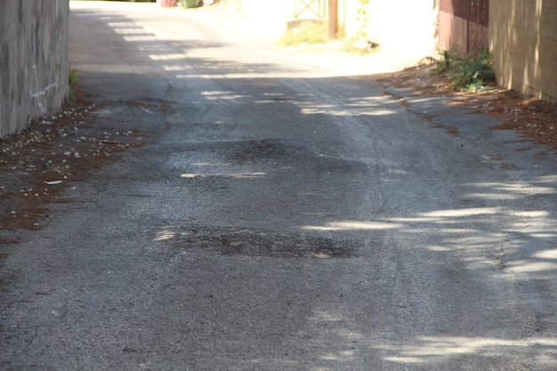 A road with potholes on it