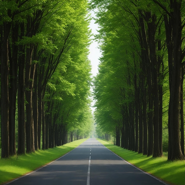 Road with trees on both sides