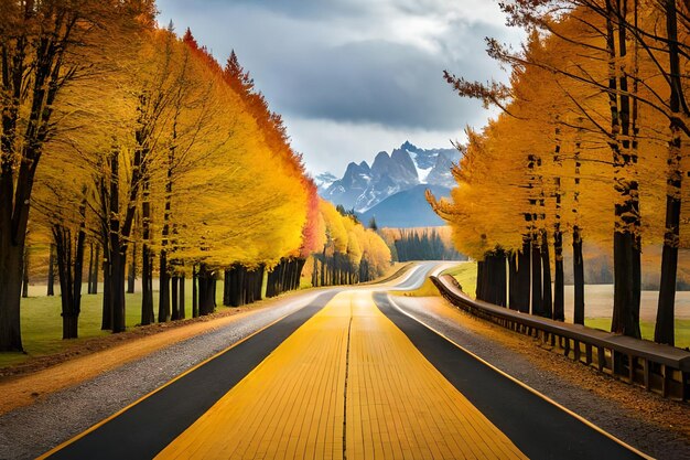 Road with trees on both sides