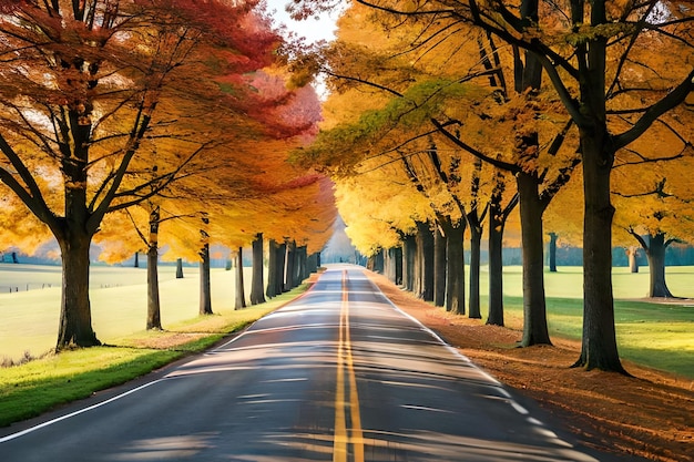 A road with trees on both sides