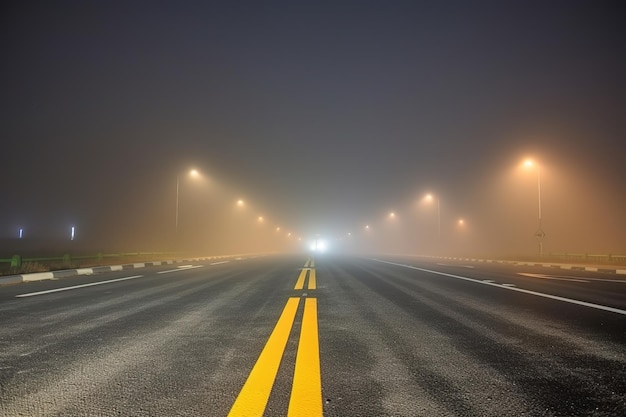 A road with a yellow line that says'no smoking'on it