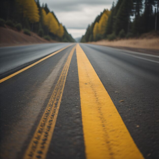 Foto una strada con una linea gialla che dice 