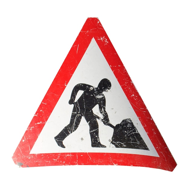 Photo road work sign