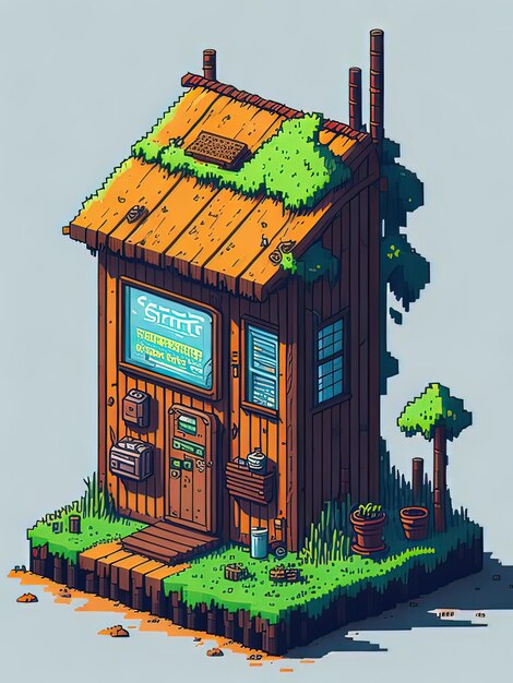 Photo roadside convenience 64bit pixel art inspired by stardew valley