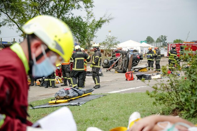 Photo roadside emergency simulation for university students