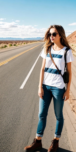 roadtrip trendy girl banner