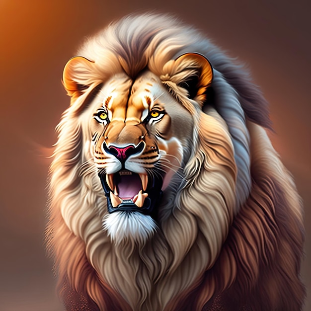 Roaring lion on a transparent background PNG