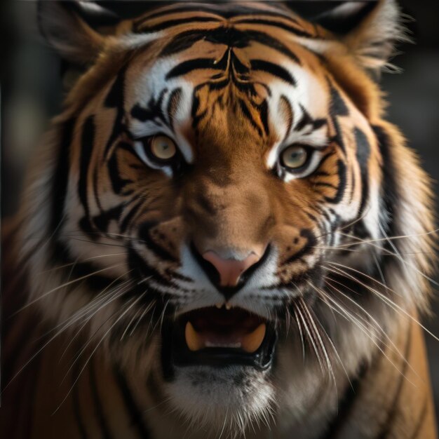 Photo roaring majesty a closeup of a tigers faceportrait of a bengal tigerportrait of a tiger