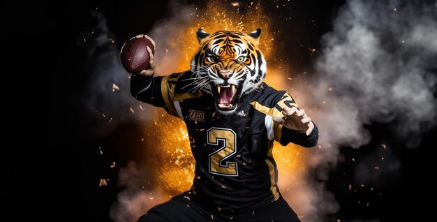 roaring tiger wearing a black and gold swainsboro