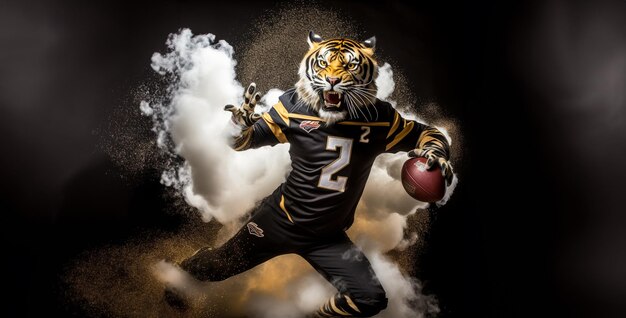 roaring tiger wearing a black and gold swainsboro