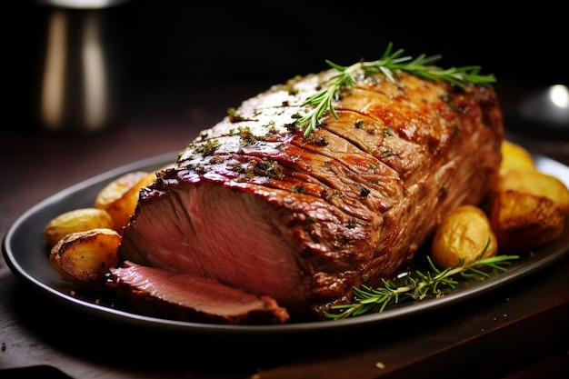 Roast beef with potatoes